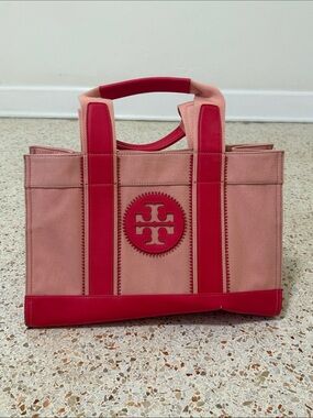 Tory Burch Pink and Fuchsia Canvas Tote